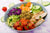 Healthy Green Lentil Salad with Chicken and Fresh Vegetables