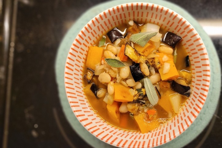 Roasted Vegetable & Great Northern Bean Soup