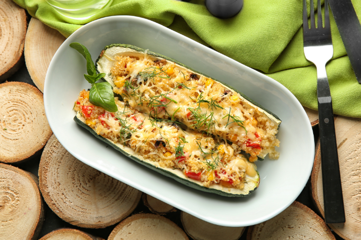 Quinoa Stuffed Zucchini