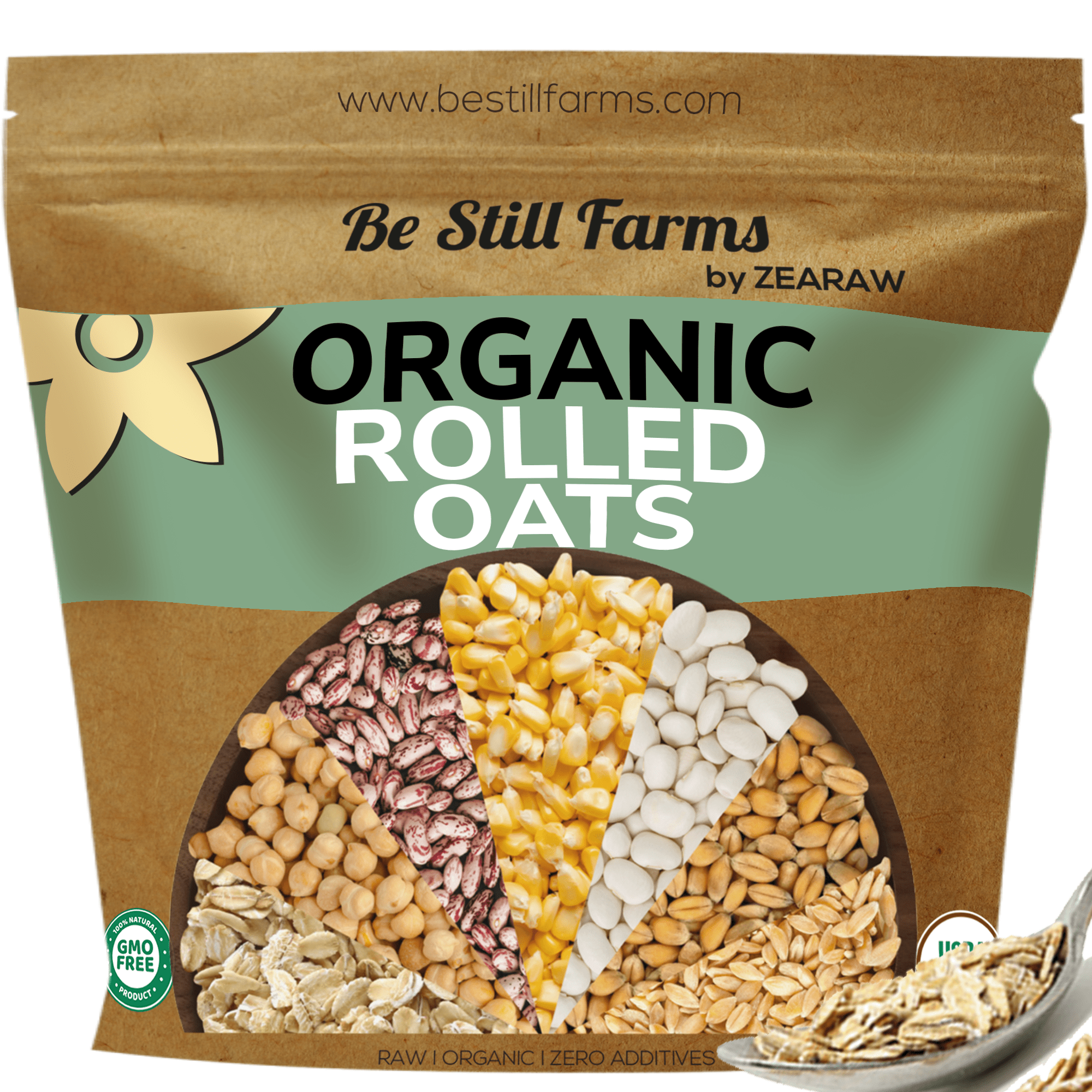 Organic Regular Rolled Oats, Non-GMO, Bulk Regular Rolled Oats - Be Still  Farms- Real, Fine Organics