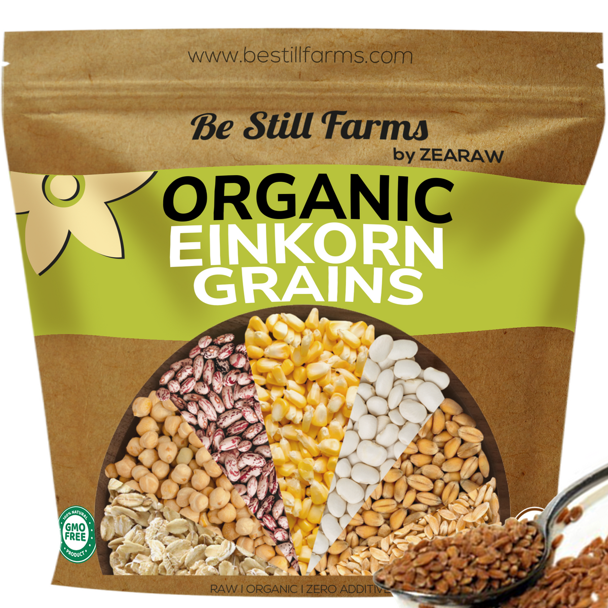 Organic Einkorn Wheat Berries (Farro Wheat Berries), NonGMO, Bulk Ein