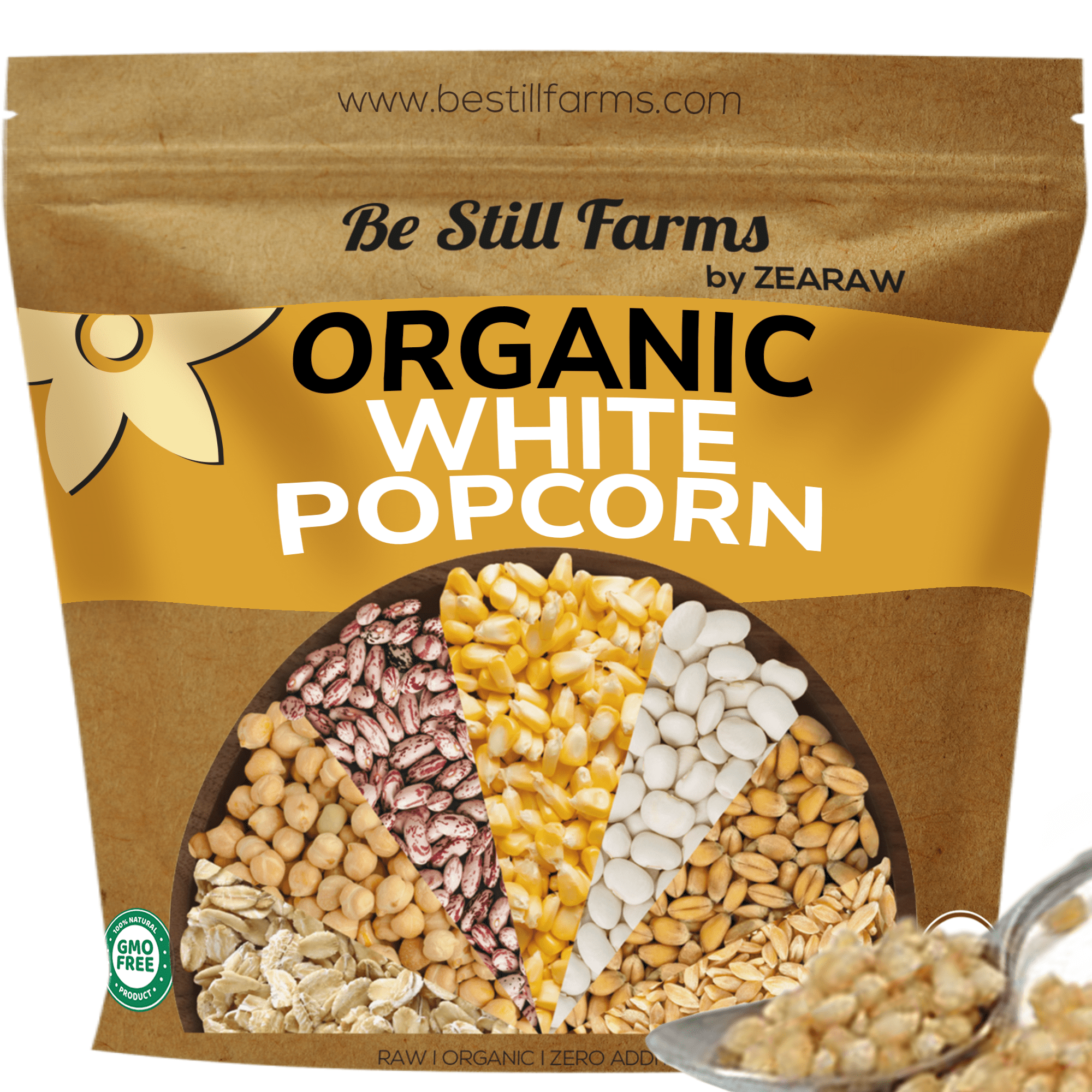 Organic White Popcorn, Non-GMO, Bulk White Popcorn - Be Still Farms- Real,  Fine Organics