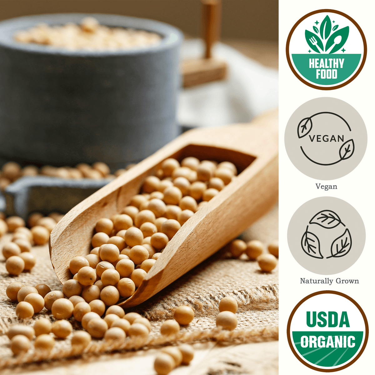 Organic Soybeans, NonGMO, Bulk Soybeans Be Still Farms Real, Fine