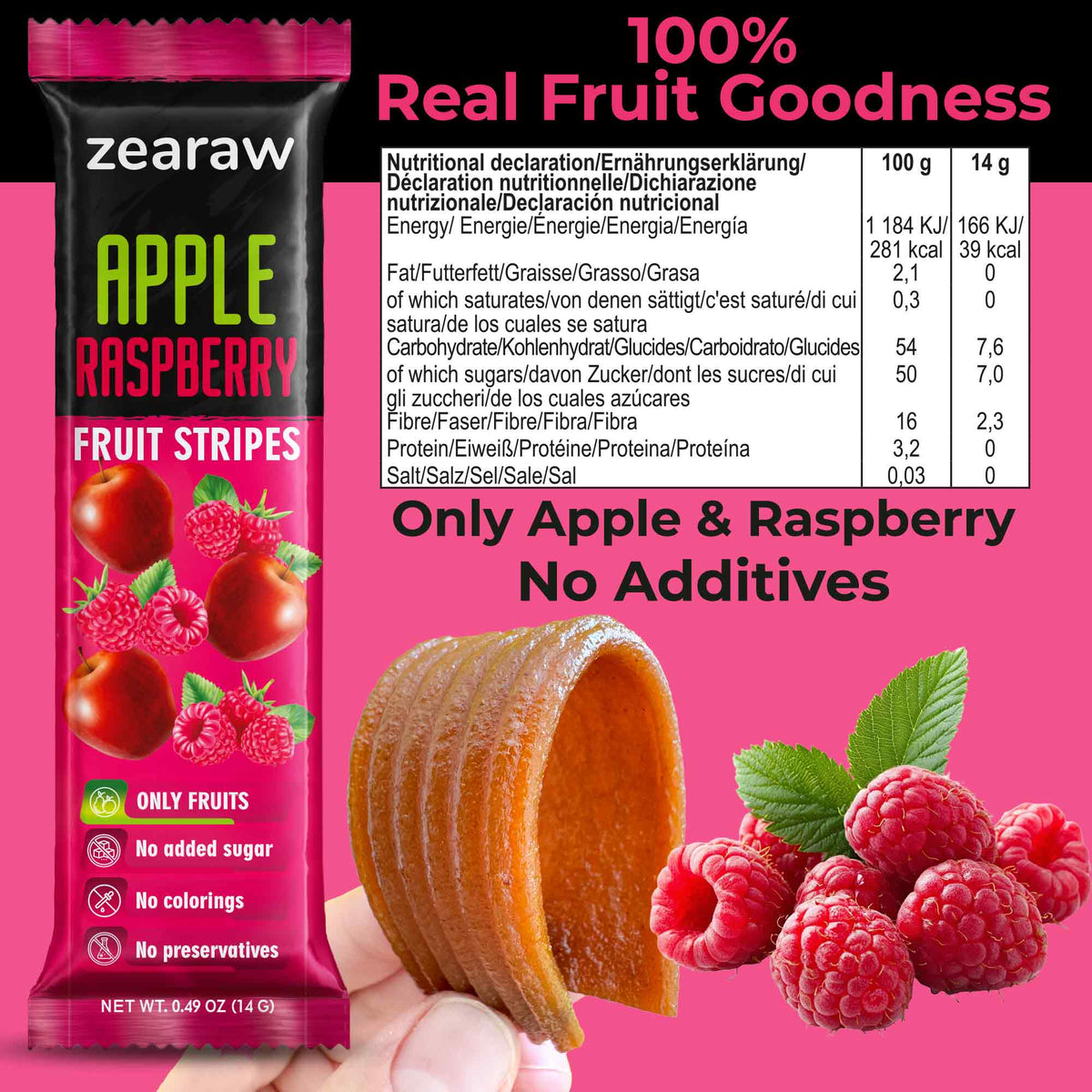 Natural Apple-Raspberry Snaks