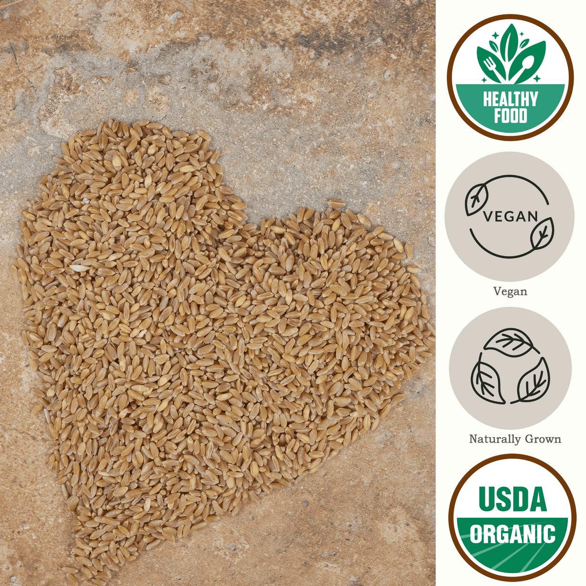 Organic Einkorn Wheat Berries (Farro Wheat Berries), NonGMO, Bulk Ein