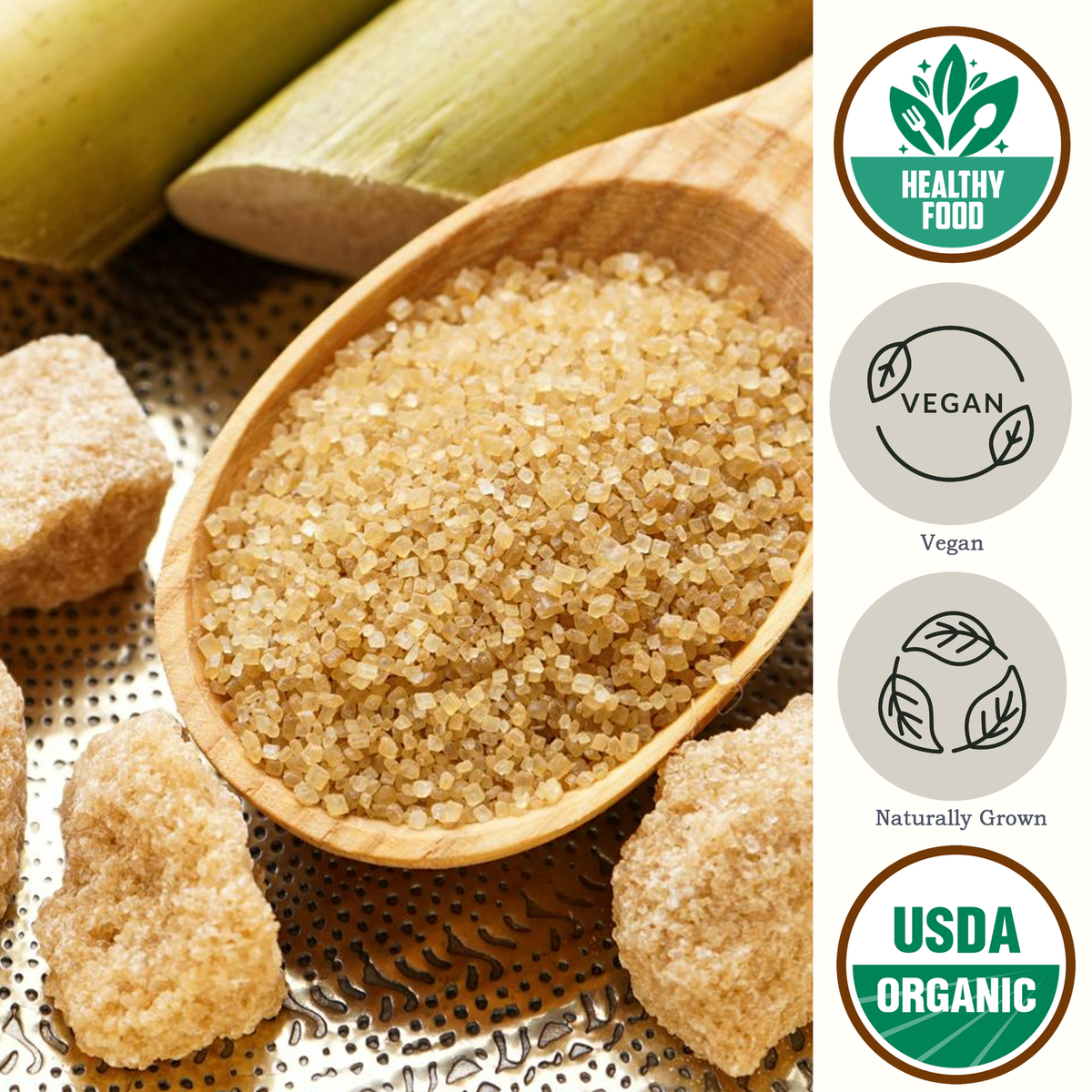 Our cane sugar is made from natural sugar cane