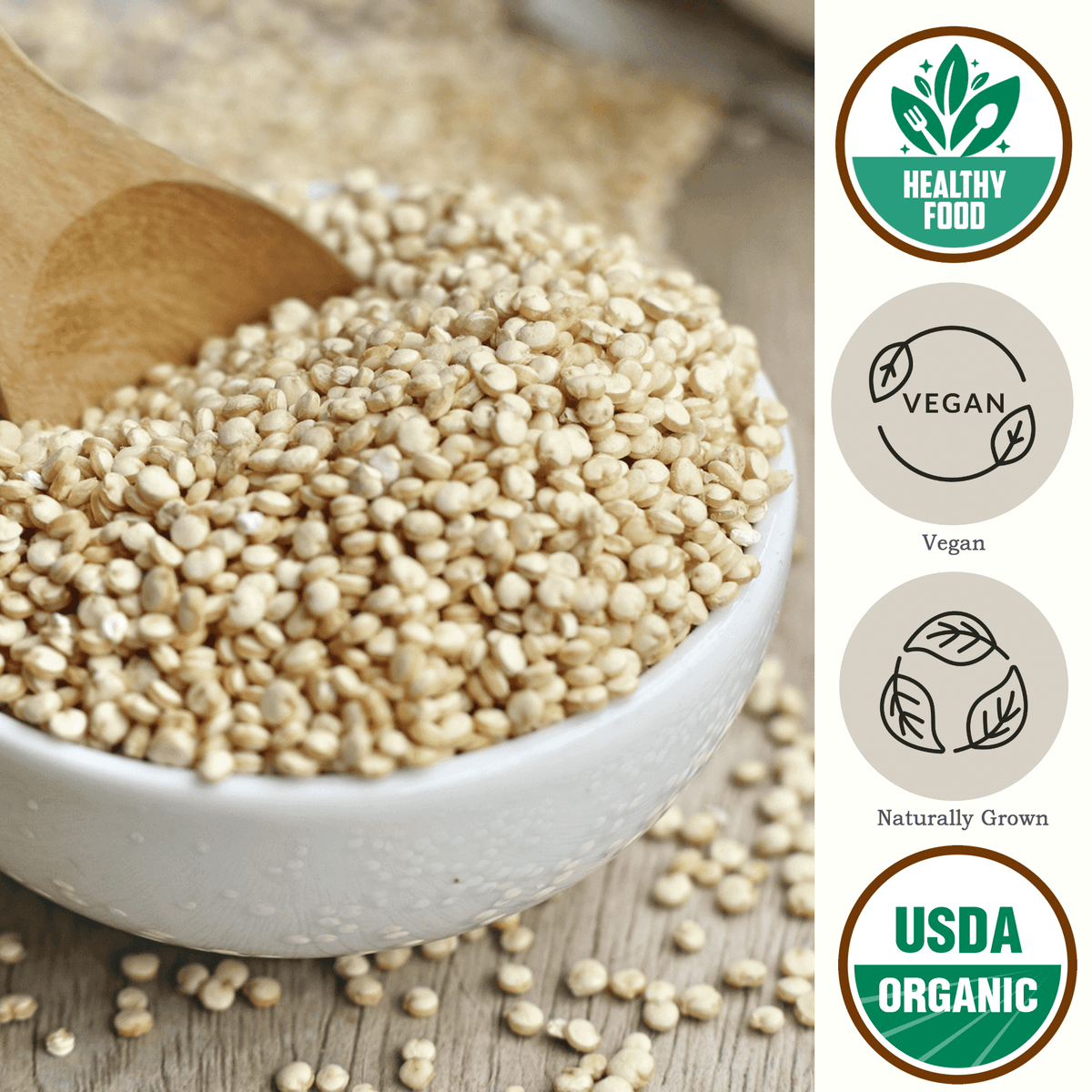Non-GMO Vegan Bulk White Quinoa