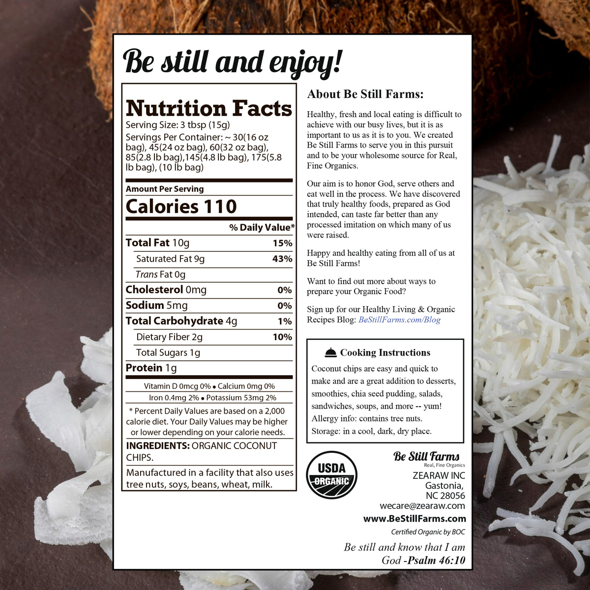 Flaked coconut contains dietary fiber