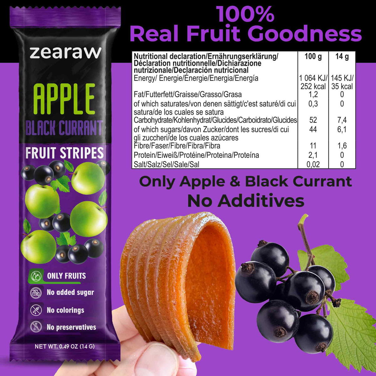 Natural Apple-Black Currant Snacks 