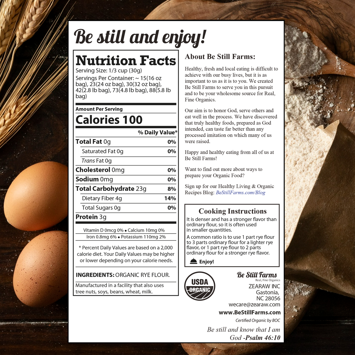 100% Whole Rye Grain