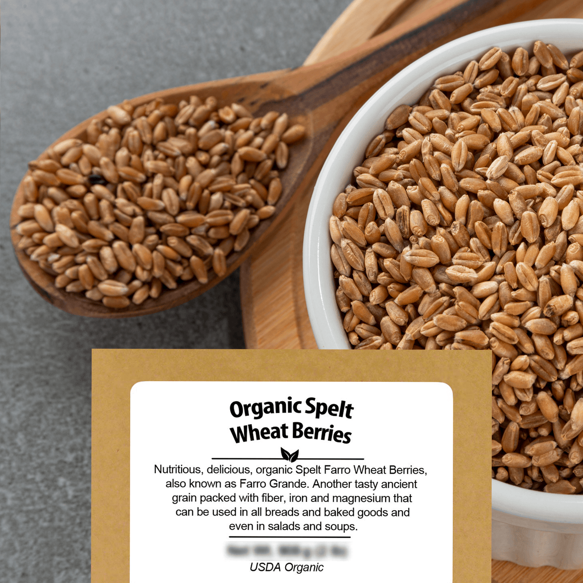 Organic Spelt Berries, Non-GMO, Bulk Spelt Berries