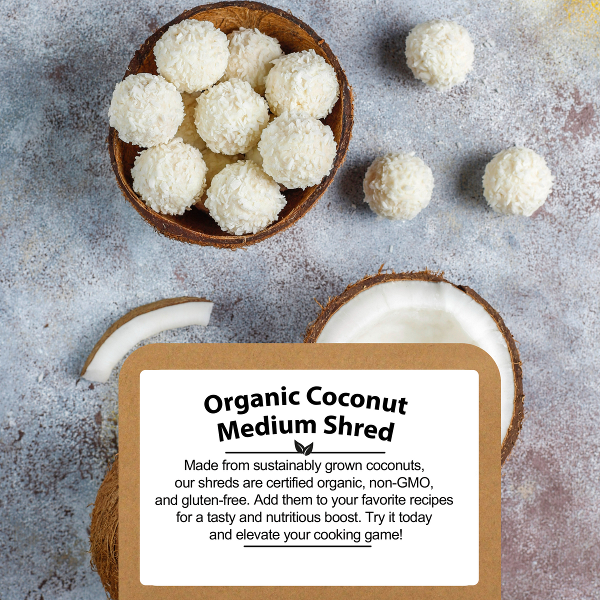 Shredded coconut is a great addition to bakery or sweet breakfast